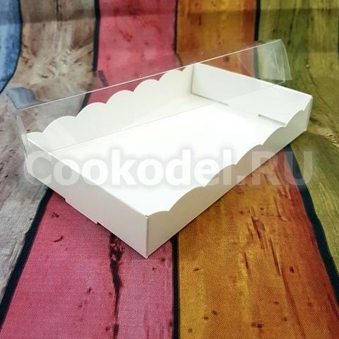 Коробка для пряников Ажурная Белая 18х11х3 см