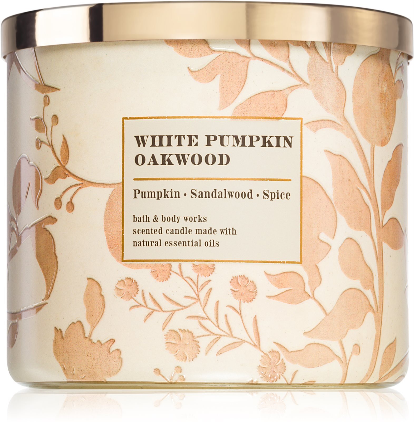 Bath & Body Works ароматическая свеча White Pumpkin Oakwood купить в Москве  | Доставка по России.