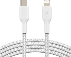 Кабель Belkin BoostCharge USB-C Braided Cable with Lightning Connector 2м, White