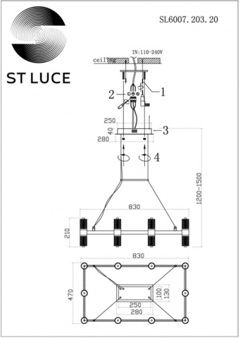 Подвесная светодиодная люстра ST Luce GEMINA SL6007.203.20