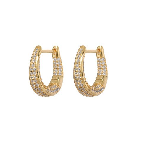 LUV AJ Серьги Pave Cuvee Hoops – Gold luv aj кольцо bianca stone ring – gold