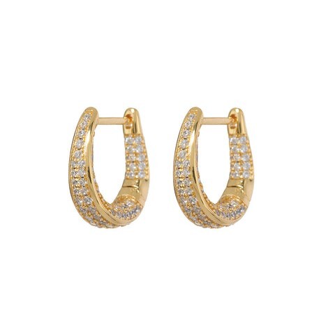 LUV AJ Серьги Pave Cuvee Hoops – Gold цена и фото