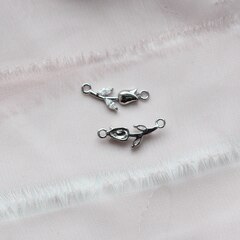 Коннектор Тюльпан с фианитами 19*7 мм, родий П163