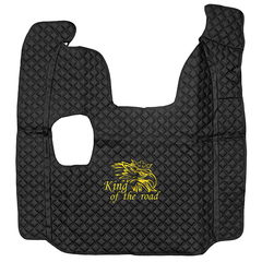 Ковры SCANIA 5 серии R (механика) (экокожа, черный, черный кант, желтая вышивка)