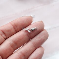 Коннектор Тюльпан с фианитами 19*7 мм, родий П163