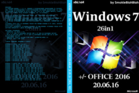 Windows 7 SP1 x86/x64 26in1 +/- Office 2016 by SmokieBlahBlah 20.09.16 [2016, RUS]