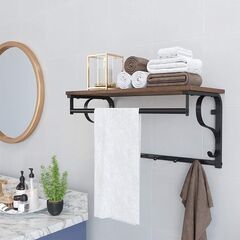 Вешалка настенная 30х60х31.7 см, Vasagle, Лофт, LCR11BX, корич-черн