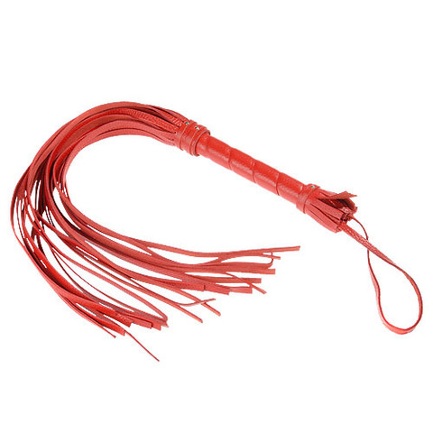 Гладкая красная плеть из кожи с жесткой рукоятью - 65 см. - Sitabella BDSM accessories 3010-2