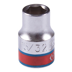 KING TONY (333515S) Головка торцевая стандартная шестигранная 3/8", дюймовая 15/32"