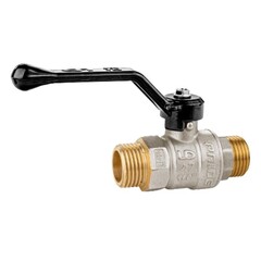 Кран латунный шаровой LD Pride 47.305, DN 15, PN 40, никелированный, штуцер-штуцер, рычаг