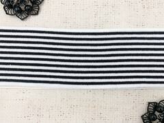 Подвязы трикотажные, ш. 6 см, L 115 см, белый с чёрным