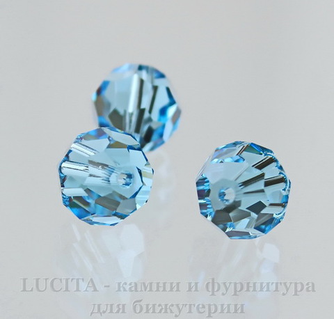 5000 Бусина - шарик с огранкой Сваровски Aquamarine 6 мм ()