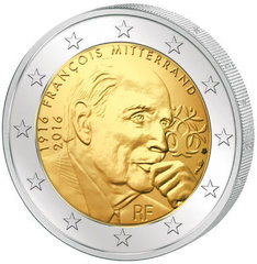 2 евро 2016 Франция Франсуа Миттеран