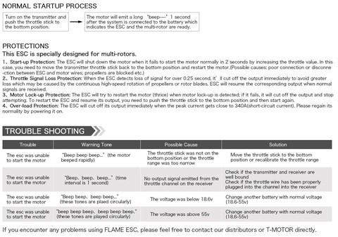 Инструкция к ESC регулятор мотора T-Motor 70A Flame LV