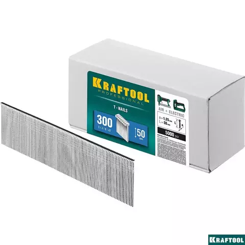 KRAFTOOL тип 300 50 мм, 5000 шт, Гвозди для нейлера (31785-50)