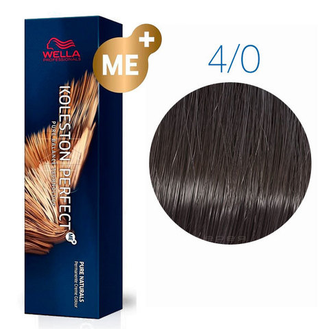 Wella Koleston Pure Naturals 4/0 (Коричневый натуральный) - Стойкая краска для волос