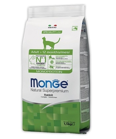 Monge PFB Cat Monoprotein корм для взрослых кошек с кроликом 10 кг