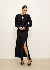 Юбка ALESSANDRA с разрезом, чёрный