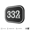 Номерок на дверь квартиры 332, для кабинета, офиса, шильдик 9 х 7 см, черный, Айдентика Технолоджи