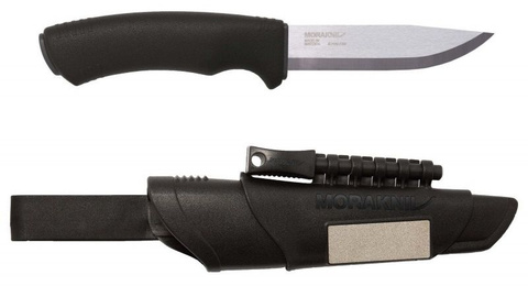 Нож Morakniv Bushcraft Survival стальной разделочный, лезвие: 109 mm, прямая заточка, черный (11835)