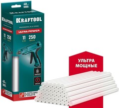 KRAFTOOL Ultra Power, 11 х 250 мм, 40 шт, ультрамощные, прозрачные, клеевые стержни (06848-40)