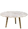 Кофейный столик со столешницей из белого агата, Ø80х35 см