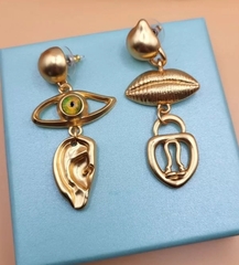 73139 - Серьги САЛЬВАДОР ДАЛИ ассиметрия style by Schiaparelli с подвесками