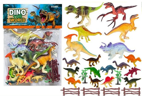 Набор дино 0687 32*26 17 дино+аксесс