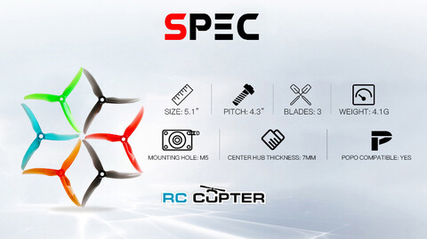 Пропеллер T-Motor T5143S трёхлопастной (2 пары)