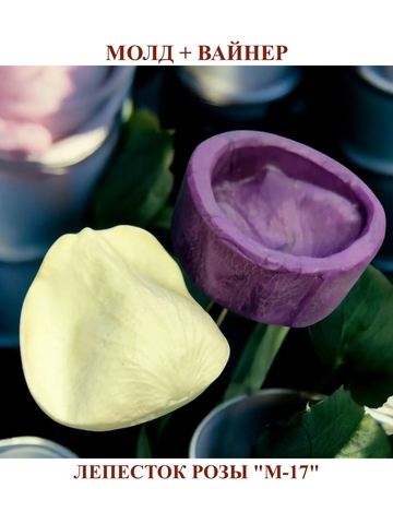 Молд пластиковый+Вайнер силиконовый лепесток розы 