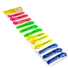 
          Нож канцелярский Alingar, 18 мм, с механической фиксацией лезвия, пластик. корпус, ассорти, неон, пакет с европодвесом