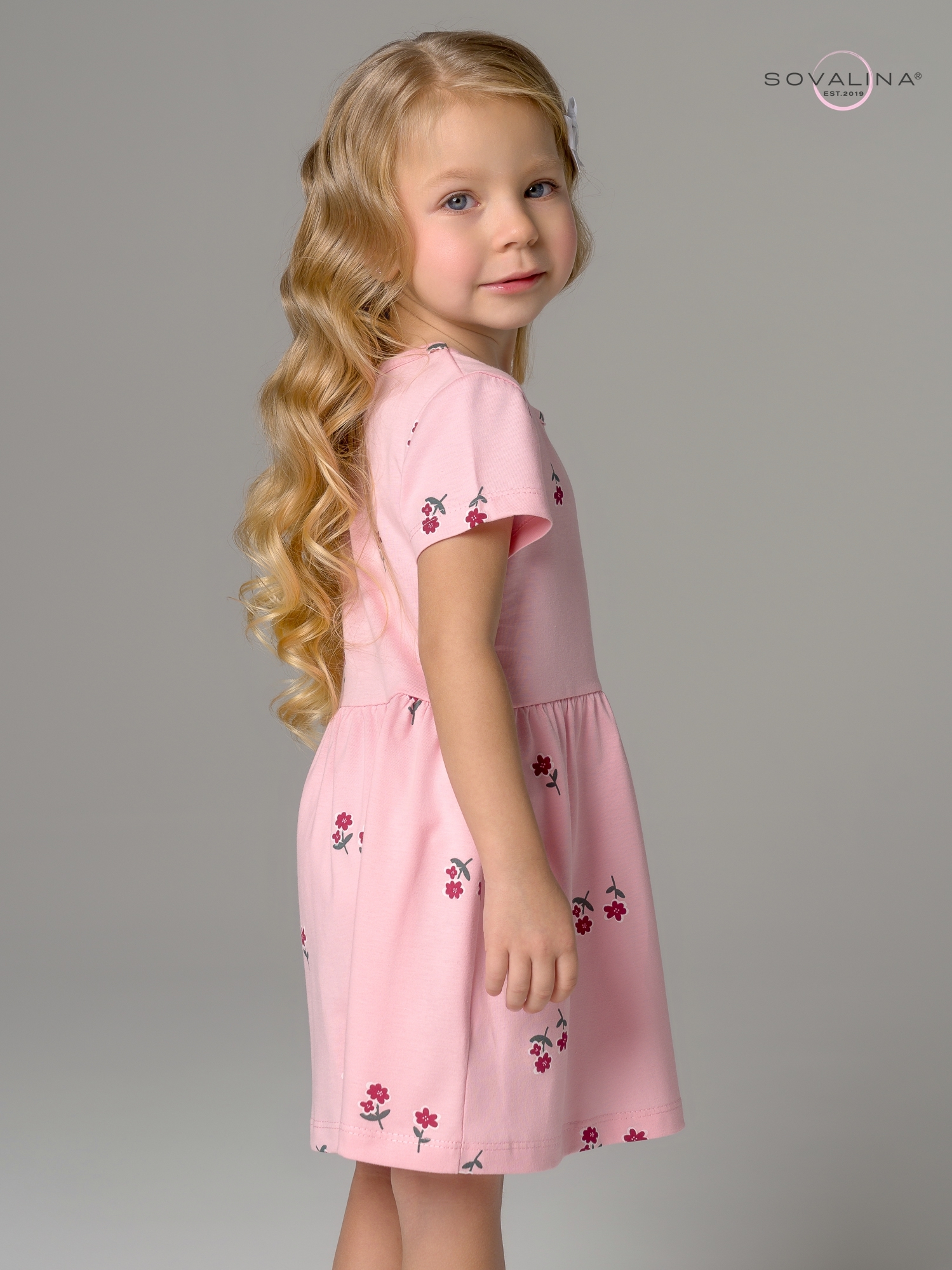 Платье Лето лютики роза