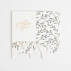 Коробка сборная одиночная, С Новым годом, Веточки, Белый, 6*7*6 см