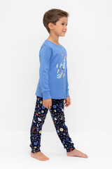 пижама  для мальчика  К 1541/голубой сапфир,ракеты