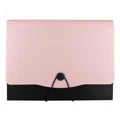 
          Папка-картотека Alingar, A4, 330х250 мм, на пуговице, пластик, 600 мкм, 13 отделений, папка-планшет, розовый клапан