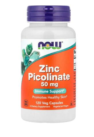 NOW Foods пиколинат цинка, 50 мг, 120 растительных капсул