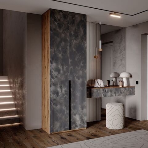 Шкаф Марвэл 2-х ств. (800) (Мальта грей, Дуб Крафт)