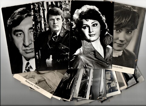 №2 Подборка открыток с артистами СССР - 1950, 60, 70, 80-е годы - 25 штук — чистые, ч/б, без повторов