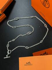 Колье длинное FARANDOL из латуни с покрытием из серебра, замок тогл