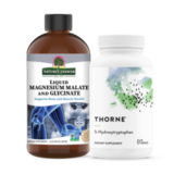 Комплект для улучшения сна: 5-HTP + Глицинат и малат магния, Thorne, Nature's Answer 1