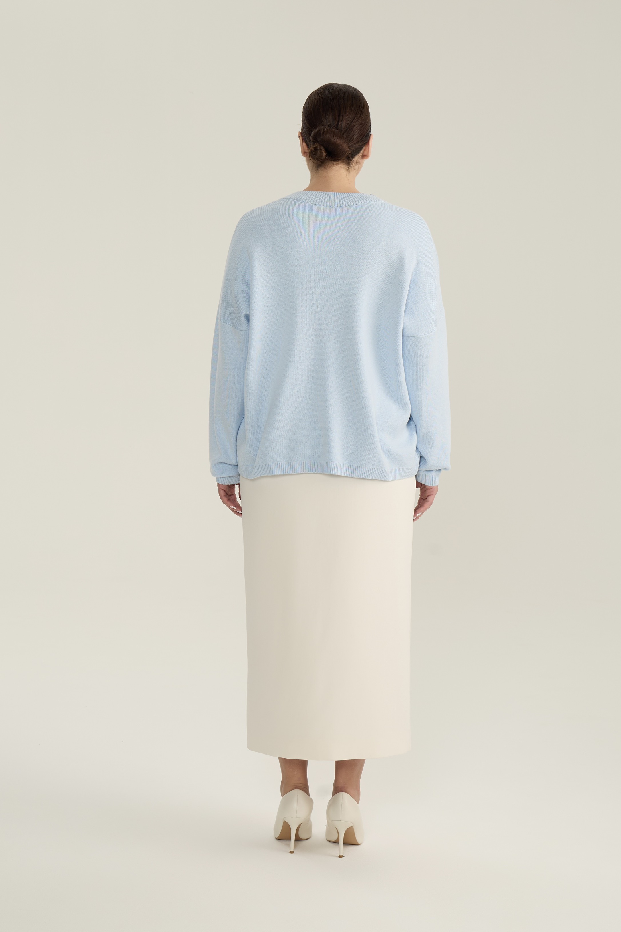 Юбка макси со шлицей, молочный