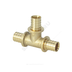 Тройник для PE-X труб аксиальный латунь Дн 20 РОС