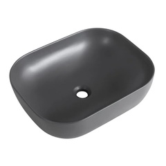 BelBagno BB1302-H311 Раковина накладная керамическая, прямоугольная, серая матовая 500x400x140 фото