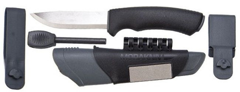 Нож Morakniv Bushcraft Survival стальной разделочный, лезвие: 109 mm, прямая заточка, черный (11835)