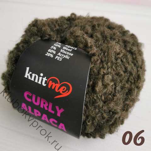 KNIT ME CURLY ALPACA KC06, Темный хаки