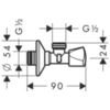 Вентиль угловой Hansgrohe E 13903000