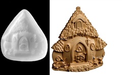 Силиконовый молд № 426 домик Грибы 2 D ( серия домики для гномов и фей)