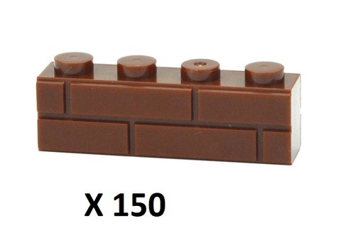 Кирпичик 1X4 Brick детали для конструктора набор 150 шт