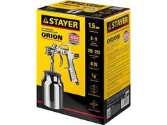 STAYER ORION S, 1.5 мм, пневматический краскопульт с нижним бачком (06472-1.5)