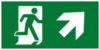 Современный комбинированный эвакуационный знак Е37 – Направление к эвакуационному выходу направо вверх